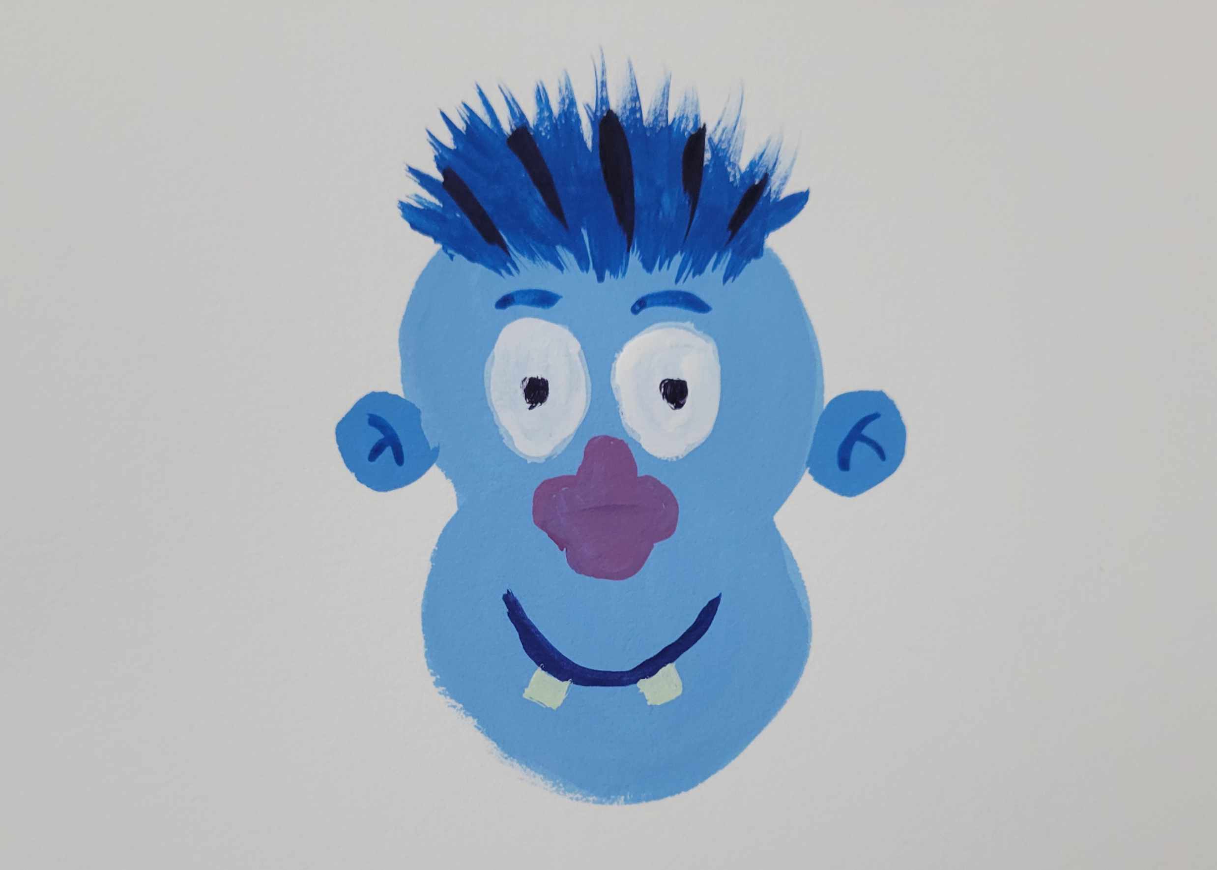 Photo of a character face painted in Gouache